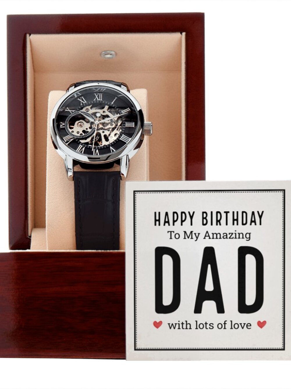 Happy Birthday to My Amazing Dad Men's Men's Openwork Skeleton Automatic Watch